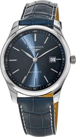 Longines Master Collection Automatic 42mm Blue Dial Leather Strap Mens Watch L2.893.4.92.0