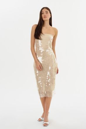 LaMarque Derrica | Sequin Midi Dress in Clear at Nordstrom, Size X-Large