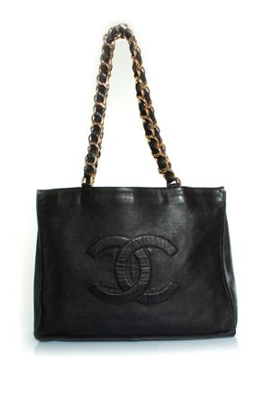 Chanel Pre-owned Womens Grand shopper in black lambskin leather - One Size