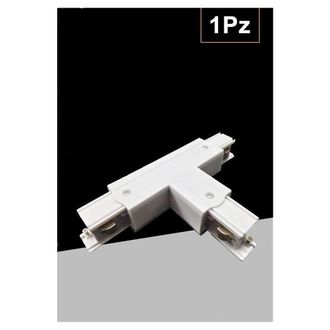 Trade Shop Trade Shop - Connettore Di Tipo A T Giunto Per Binario Trifase Colore Bianco Nero Gf071-t - Blanco