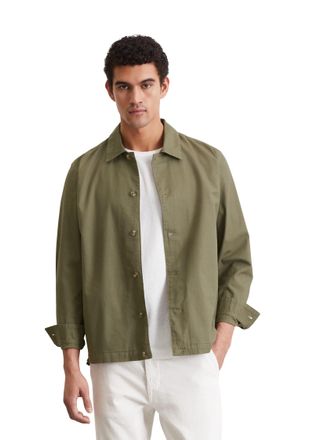 Marc O'Polo Hemdjacke MARC OPOLO, Herren, Gr. L, oak ash, Twill, Obermaterial: 88% Baumwolle, 12% Leinen, relaxed fit, Manschette, Jacken Hemdjacke