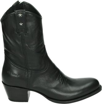 Sendra Schoenen, Dames, Zwart, 41 EU, Leer, Western Dameslaars in Zwart Nubuck