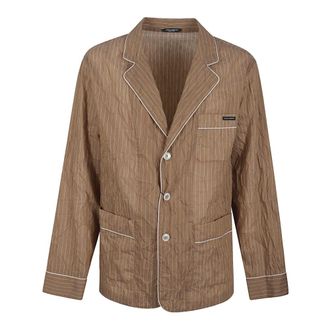 Dolce & Gabbana Light Jackets, male, Brown, Size: XL Vanity Shirt-style robe