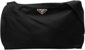Prada Pre-owned Vintage Nylon Crossbody Bag - Dames - Vintage Schoudertas - Zwart - ONE Size - Nylon - Vintage