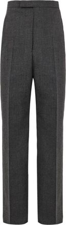 Thom Browne Grijze Wollen Maatwerk Broek - Heren - Straight fit broeken - Grijs - XL - Wol - Broeken