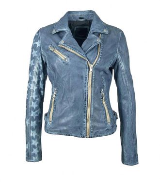 Mauritius Womens Sofia Star Rf Leather Jacket In Sky Blue