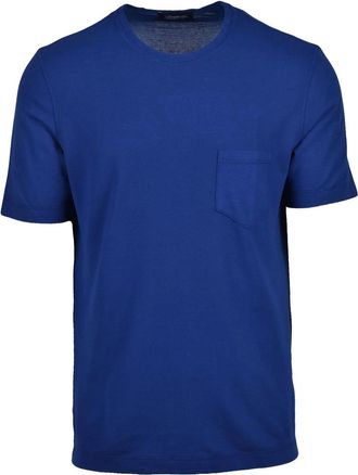Drumohr Blue Pocket Crewneck T-Shirt