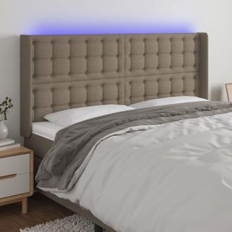 vidaXL Cabecero Con Led De Tela Gris Taupe 203x16x118/128 Cm Vidaxl