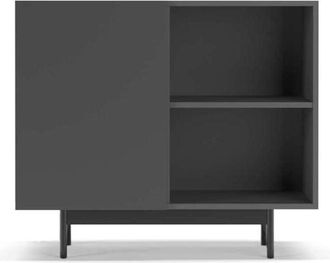 HERDASA Herdasa - Mueble Auxiliar Modelo 601-2 Acabado En Grafito. 78 Cm (alto) X 90 Cm (ancho) X 34 Cm (prof.)