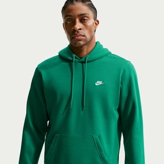 Nike Mens Club Pullover Fleece Hoodie in Green | FN3859-365