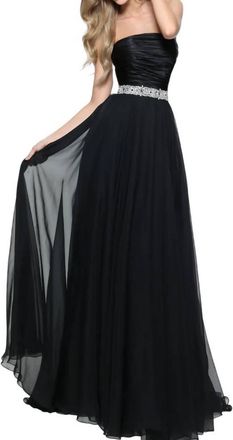 Sherri Hill Ruched Bodice Prom Dess In Black