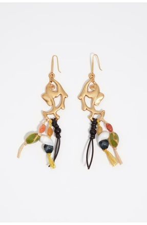 Bimba & Lola Metal And Ceramic Fish Earrings in Gold at Nordstrom