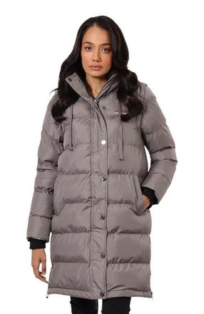 Canada Weather Gear Womens Long Heavyweight 2 in 1 Puffer Jacket and Vest in Stone at Nordstrom, Size Medium