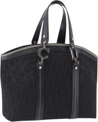 Dior Pre-owned Trotter Canvas Tote Bag - Dames - Vintage Shopper - Zwart - ONE Size - Leer - Vintage