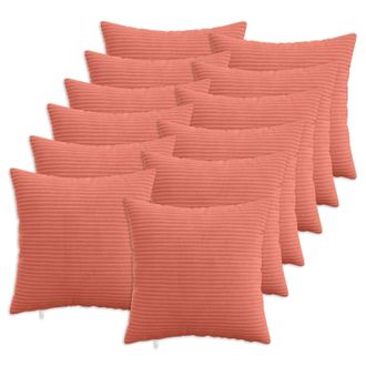 vidaXL Funda De Almohada 12 Pcs Heerlen Rojo Naranja 40 X 40 Cm Pana Vidaxl