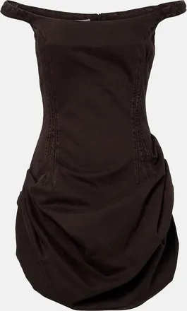 Magda Butrym Gathered off-shoulder denim minidress