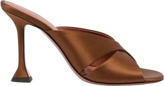 Amina Muaddi Heeled Mules, female, Brown, Size: 6 1/2 US Salma Slipper 95