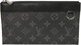 Louis Vuitton Pre-owned Clutches, male, Black, Size: ONE SIZE Pre-owned Pochette Discovery PM Monogram Eclipse Leather Pouch