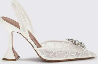 Amina Muaddi Slingback Rosie Amina Muaddi in nylon a rete con strass