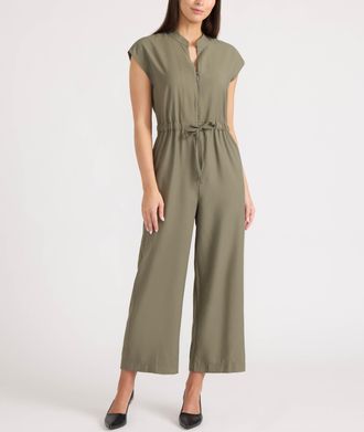 Ellen Tracy Womens Crinkle Jumpsuit