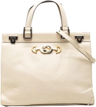 Gucci Pre-owned The Zumi satchel - Dames - Vintage Handtas - Wit - ONE Size - Leer - Vintage