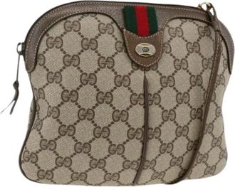 Gucci Pre-owned Vintage Schoudertas - Dames - Vintage Schoudertas - Beige - ONE Size - Leer - Vintage