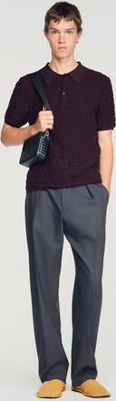 Sandro Terry knit polo shirt