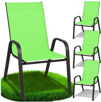 OEM Sillas De Jard&iacute;n De Metal Para Balc&oacute;n Terraza Sill&oacute;n De Jard&iacute;n Verde Fuerte 4 Piezas