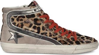 Golden Goose Leopard Print Lace Up Sneakers