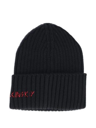 Ruslan Baginskiy ribbed logo beanie - women - Acrylic/Wool - OS - Black