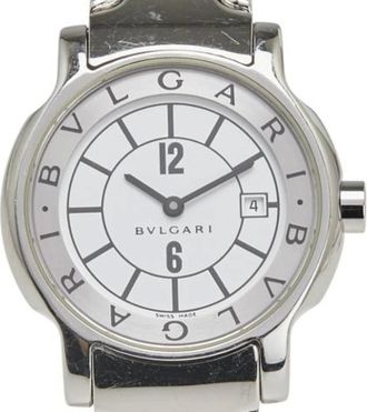 Bulgari Pre-owned Watches, female, White, Size: ONE SIZE Pre-owned Vintage Stainless Steel Watch