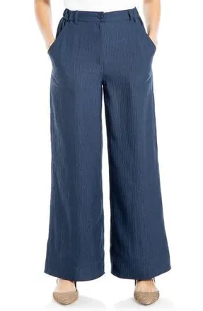 Max Studio Easy Wide Leg Pants in Heather Navy at Nordstrom Rack, Size X-Small