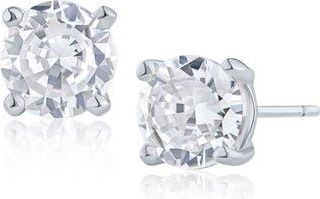 Jardin Sterling Silver Round Cubic Zirconia Stud Earrings in Clear/Silver at Nordstrom Rack