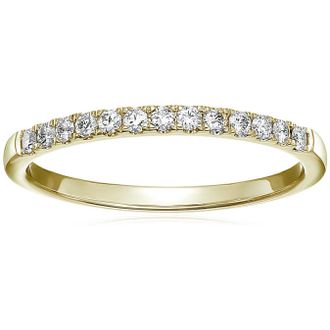 Vir Jewels 1/5 cttw Pave Diamond Wedding Band for Women in 14K Yellow Gold Prong Set Ring