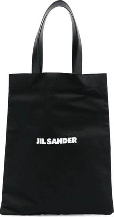 Jil Sander Book Tote MD - Dames - Shoppers - Zwart - ONE Size - Katoen - Tassen