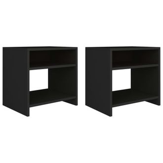 vidaXL Vidaxl - Mesitas De Noche 2 Uds Madera Contrachapada Negro 40x30x40 Cm
