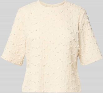 Jake*s T-Shirt mit Zierbesatz in Ecru, Größe XXL