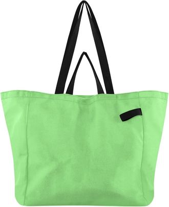 Generic Pale Green pattern Reusable Canvas Tote Bag, Heavy Duty Grocery Shopping Bag with Double Handles Hard Bottom Large Capacity Work Groceries Travel
