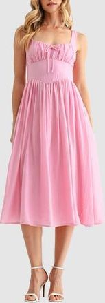 All in Favor Set-In Waist Midi Dress in Pink at Nordstrom Rack, Size X-Small