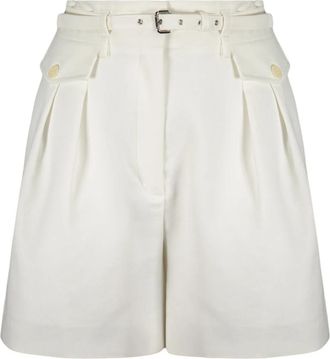 Red Valentino Elegante Zomer Shorts met Hoge Taille - Dames - Korte Broeken - Wit - XS - Katoen - Korte Broeken