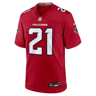 Nike Deion Sanders Atlanta Falcons Retired Nike Mens NFL Game Jersey in Red | 67NM0IXPW13-E9X