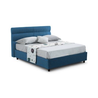 Dmora Cama Brivio De Plaza Y Media, Desenfundable, Con Caj&oacute;n. Fabricada En Italia. Tama&ntilde;o Colch&oacute;n 120x190 Cm, Azul