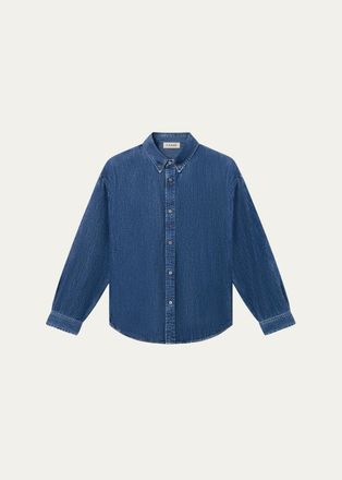 Frame Denim Mens Denim Classic Fit Button-Down Shirt