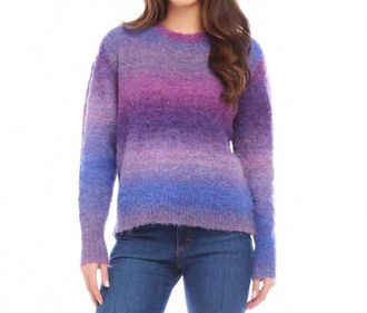 Karen Kane Portia Ombre Boucle Sweater In Purple
