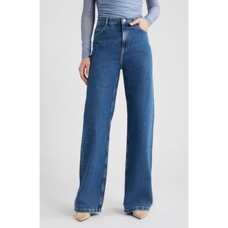 Boss Orange by Hugo Boss Marlene High Waist Wide Leg Jeans in Blue at Nordstrom, Size 28 - 32