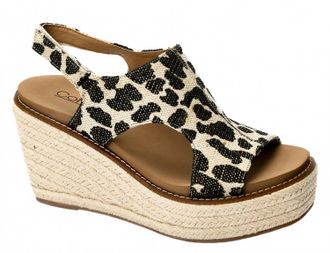Corkys Footwear Womens Freddie Wedges In Black Metallic Leopard