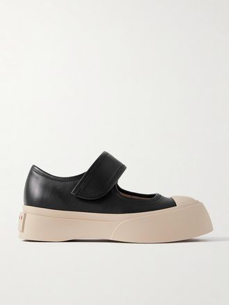 Marni Sneakers Mary Jane Platform In Pelle Pablo - Nero