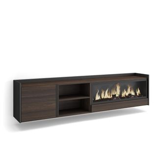 Skraut Home Skraut Home - Mueble Tv, Televisi&oacute;n, Muebles De Sal&oacute;n, Almacenaje, 212x35x50cm, Para Tv Hasta 80, Chimenea El&eacute;ctrica Xxl, Colgado, Suspendido, Estilo 