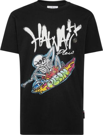 Philipp Plein T-Shirt Ronde Hals Hawaii - Heren - T-shirts - Zwart - XS - Katoen - Tops