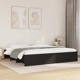 vidaXL Cama Sin Colch&oacute;n Negro 180x200 Cm Madera De Ingenier&iacute;a Vidaxl